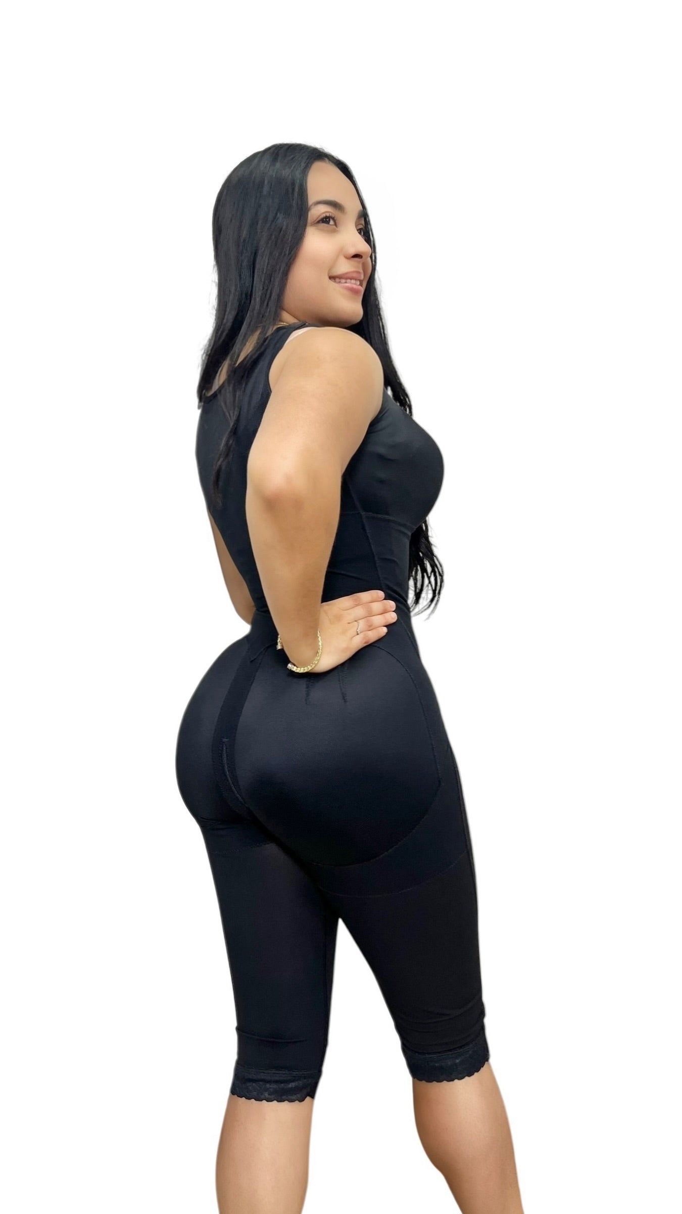 6035 Khloe BBL Long Leg Recovery Faja – Medium–Firm Compression with Knee-Length Smoothing
