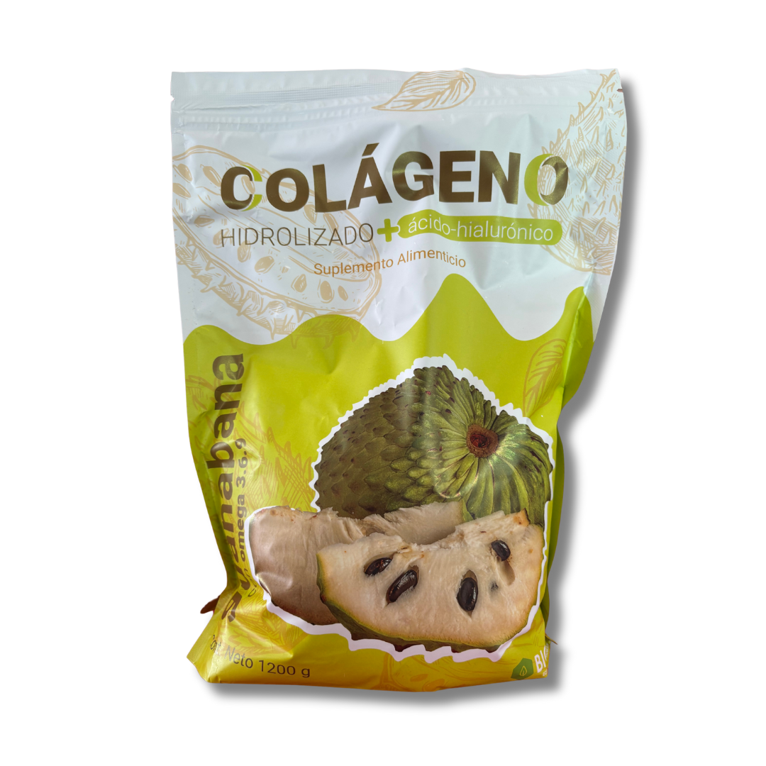 Hydrolyzed Collagen + Hyaluronic Acid with Soursop - 1200g Superfood Drink Mix with Omega 3-6-9