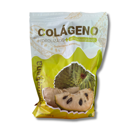 Hydrolyzed Collagen + Hyaluronic Acid with Soursop - 1200g Superfood Drink Mix with Omega 3-6-9